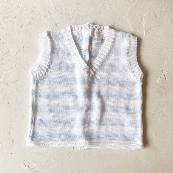 Aleta White and Blue Striped Sweater Vest 6 months - Picture 1 of 4